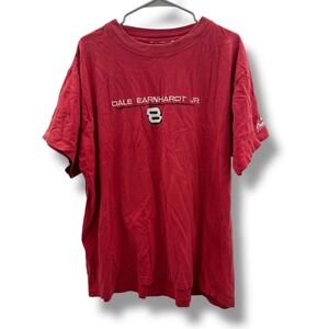 NASCAR Dale Earnhardt Jr Budweiser T-Shirt Mens XL Red Embroidered Racing Tee